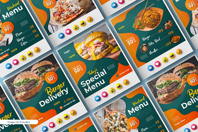 Instagram post for Restauran ads burger food instgram menu pizza post
