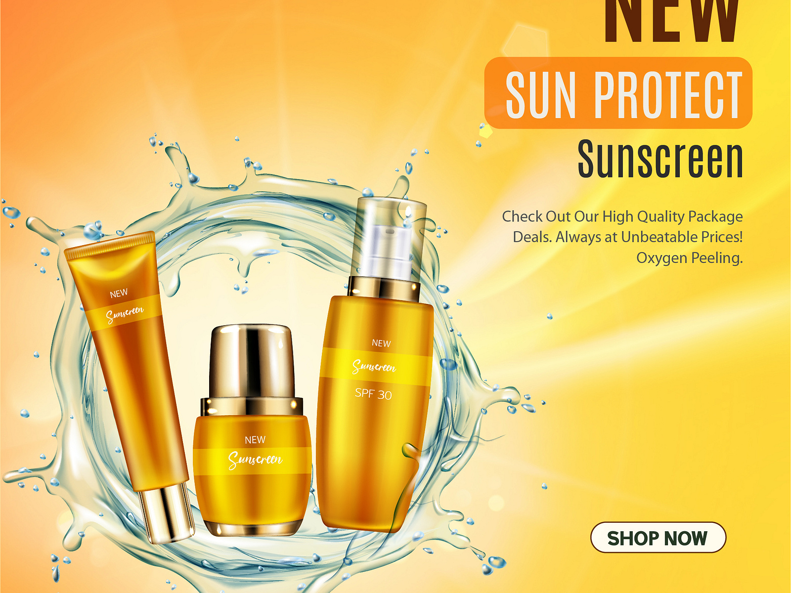 Sun Protect Sunscreen Banner Design by Graphiicom on Dribbble