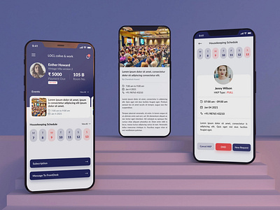 LOCL colive & work : PG Management App app presentation app ui design communityliving hostel management app modern interface pg management app ui design uiux design
