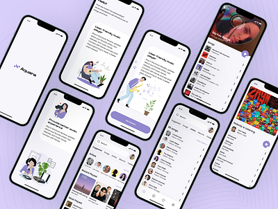 Aquara Music App dashboard design design illustration landing page landing page design mobile app design new design ui ui design ux design