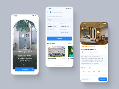 Hotel Booking App accommodation booking branding color hotel hub mobile reservation room squircle travel trends trip ui ui resort ux vacation