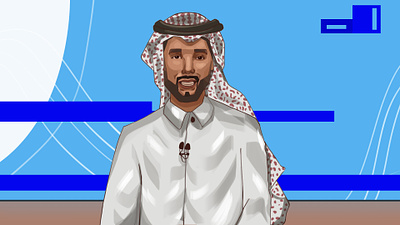 Saudi program presenter arabia arabic art caracter design design digital painting illustration saudi saudi program presenter
