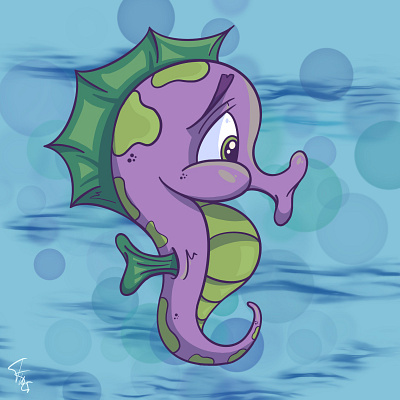 Seahorse character drawing illustration inspiration procreate seahorse