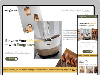 Ecogroove website ui design figma mobile design ui web