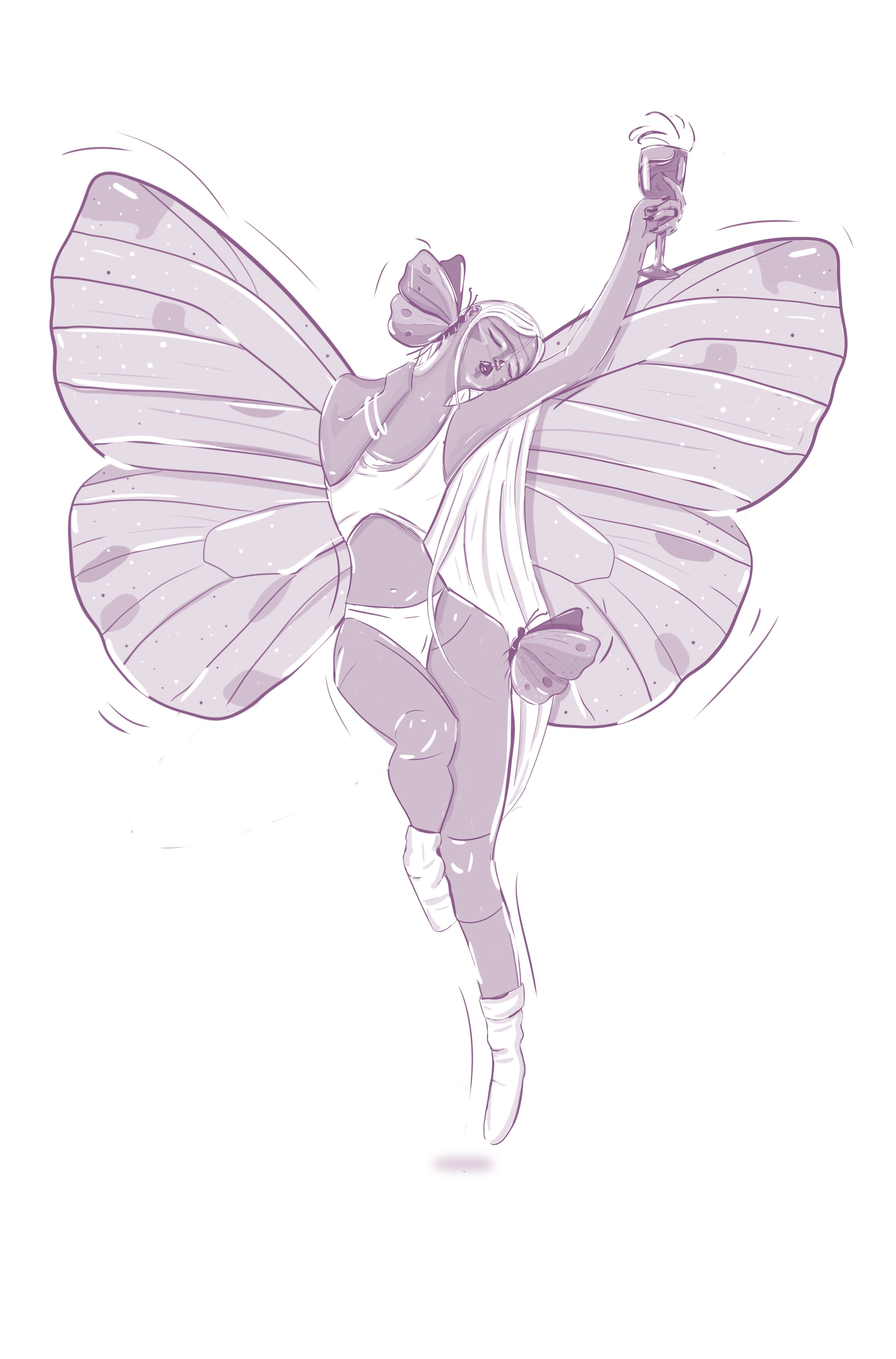 Butterfly girl in her 30s art butterfly digitalart illustration illustrator sketch