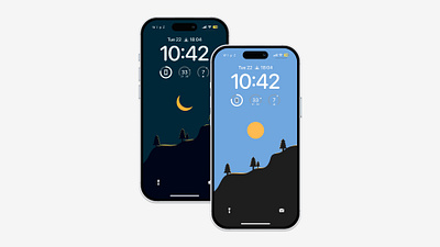 Day and Night iOS Wallpaper android background flat ios lockscreen minimal mobile wallpaper wallpaper design wallpapers