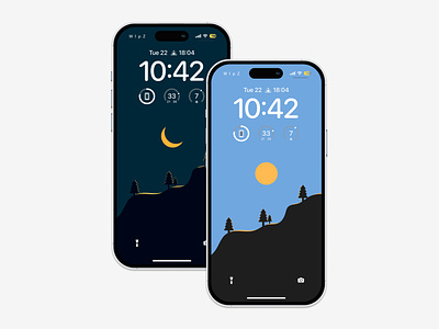 Day and Night iOS Wallpaper android background flat ios lockscreen minimal mobile wallpaper wallpaper design wallpapers