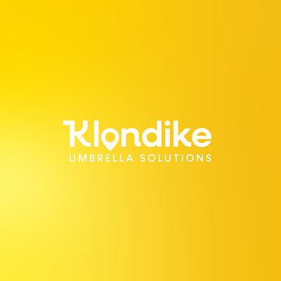 Klondike umbrella solutions logo design branding business branding business logo design graphic design illustration logo logo design logos primary logo vector yellow yellow branding yellow logo