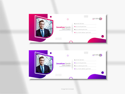 Corporate email signature template or email footer design contact message info