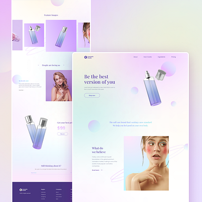 Dreamy Cosmetic Page branding design ui