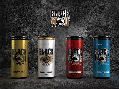 Black Wolf Energy Drink 3d design branding design energy drink packaging illustration
