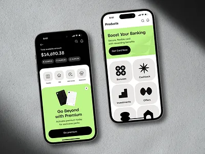 Banking iOS App abstract icons app bank bank app bank card banking banking app branding category design finance finance app icons ios mobile mobile app pattern premium tags ui