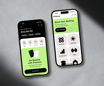 Banking iOS App abstract icons app bank bank app bank card banking banking app branding category design finance finance app icons ios mobile mobile app pattern premium tags ui