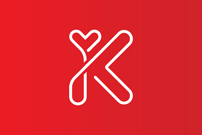 Letter K Heart Logo branding company brand logo company branding design graphic design logo modern vector
