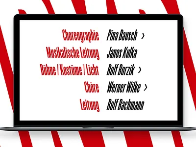 Tanztheater Wuppertal Terrain Website big type clean dance design flat minimal slanted type theatre typograpy ui ux website website detail