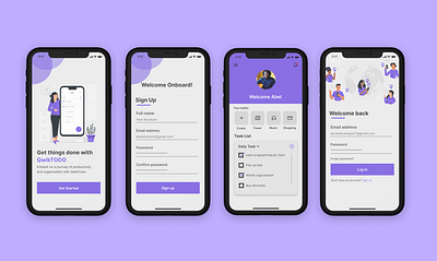 QwikTodo Mobile App app design digital product minimalist design mobile app modern design product design productivity app todoapp ui user interface ux