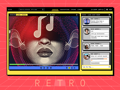 Retro Theme- Music streaming platform! app design figma graphic design landing page ui ui design