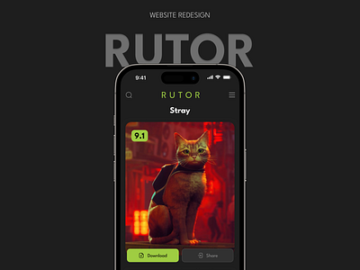 Torrent RUTOR: Website redesign | UX/UI Case animation branding design designer dribbble figma game graphic design mobile movie redesign torrent ui ux website