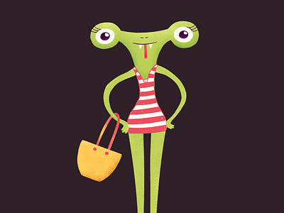 Lizzy the Lizzard 2d character colorful cute drawing illustration illustrator monster photoshop texture