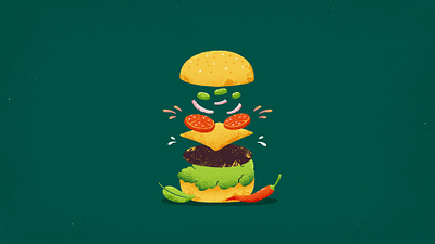 Burger 2d burger colorful drawing food illustration illustration illustrator photoshop texture