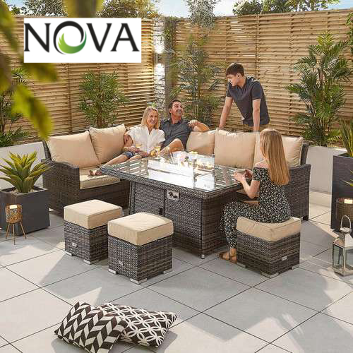 Nova Cambridge Garden Furniture With Fire Pit by