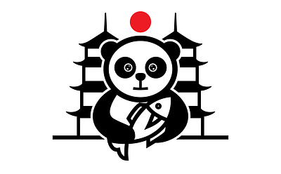 Panda Seafood graphic design illustration logo
