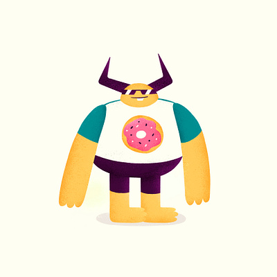 Donutello 2d character design cute drawing illustration illustrator monster photoshop texture