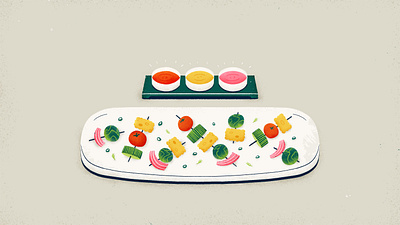 Veggies 2d colorful drawing food illustration illustrator photoshop texture
