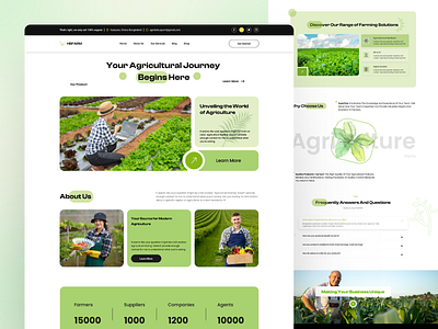 Agriculture Landing Page Design agriculture agriculture landing page farm farmer figma logo ui