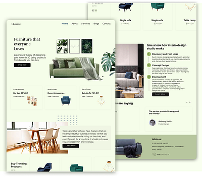 Luxury Furniture - Website Design furniture website concept landing page luxury furniture mobile app uiux