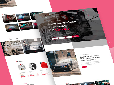 Car Wash And Service Website Template Design branding car wash carservice design interface service template ui ux web website