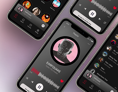 Music App app app design application design figma mobile music music app ui uiux ux