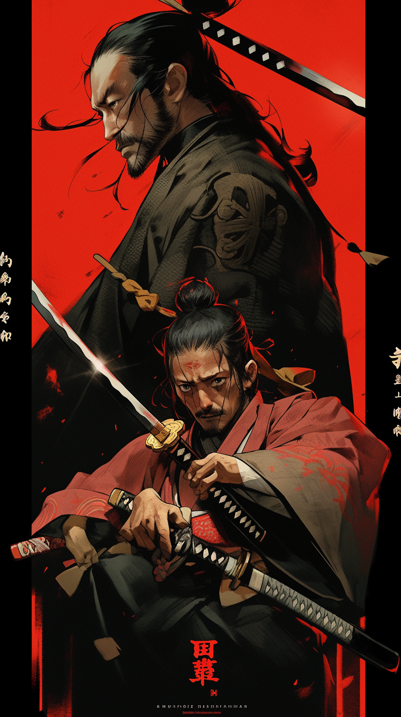 Japanese Samurai Posters ai art direction concept creative direction design entertainment illustration previz