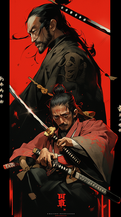 Japanese Samurai Posters ai art direction concept creative direction design entertainment illustration previz