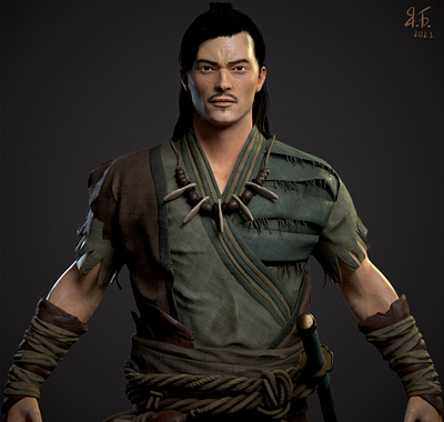 Samurai Ronin realistic game-ready 3D character model 3d character design game ready illustration realistic