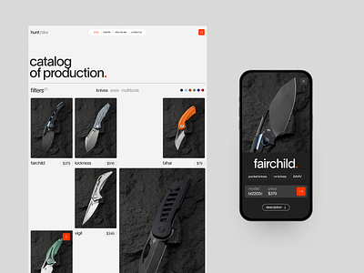 Knives Producer Ecommerce Website branding design ecommerce gear graphic design hiking interface knife knives marketing tools tourism ui user experience ux web web design web marketing web page website