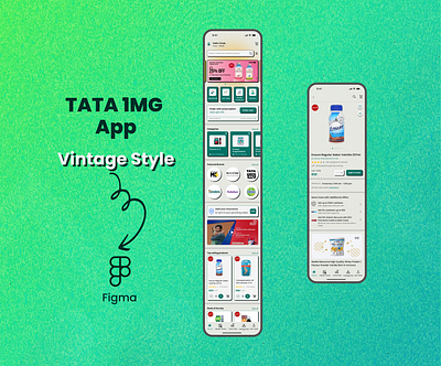 Tata 1mg | Vintage Style | UI Design android app branding design dribbleshots figma graphic design healthcareapp heritageui ios portfolio presentation tata1mg ui uidesign uiux ux uxdesign vintagestyle vintageui