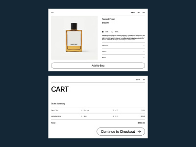 Product Page design ecommerce fashion fragrances minimalism perfume product productdetails productpage shopping ui ux webdesign whitespace