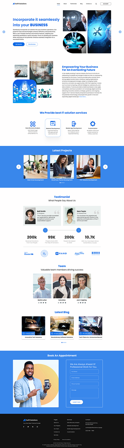 Swift Solutions | IT Services | Website Design app branding design graphic design itservices presentation swiftsolutions ui uidesign ux website