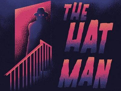 The Hat Man black brush charracter dark entity eyes glow harbinger hat illustration man muti pink purple shadow spooky texture unease unexplainedmystery