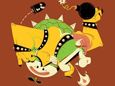 Bowser bomb bowser character fanart illust illustration koopa mario mario bros nintendo sketch switch videogames