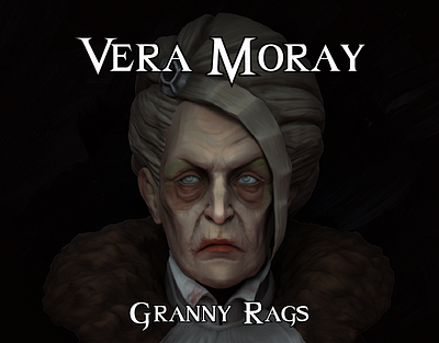 Vera Moray - bust sculpt 🐀 3d bust character character modeling creepy dishonored fan art grandma granny rags photoshop portraits sculpting vera moray zbrush