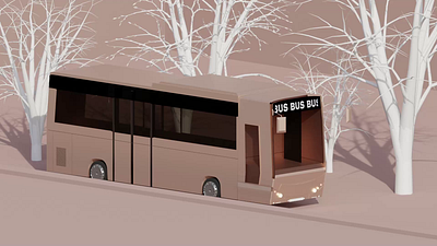 Bus 3d animation blender blender3d design geometric graphic design