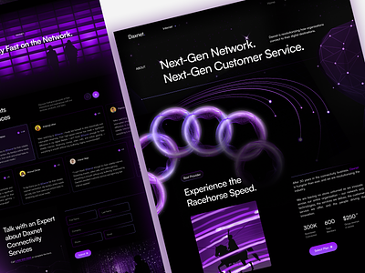 Daxnet - Internet Provider About Page about page connection dark mode design dribbble graphic design internet internet provider landing page layout provider saas speed trending ui ui design uiux ux website design wifi