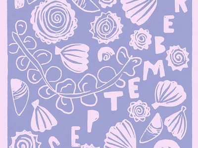 September Edit calendar design graphic design illustration linoprint typography