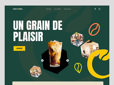 Coffee House - Branding clean coffee color design flat green landing startup ui web webdesign website