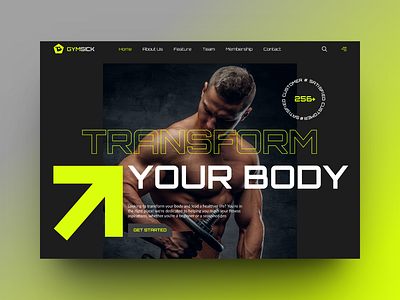 Gymsick - Fitness Landing Page design header landing u ui ux