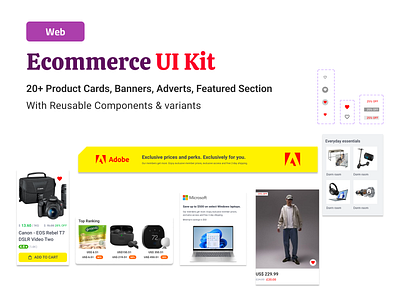 ECommerce UI Components Kit - Web ecommerce figma template ui design uikit ux design web
