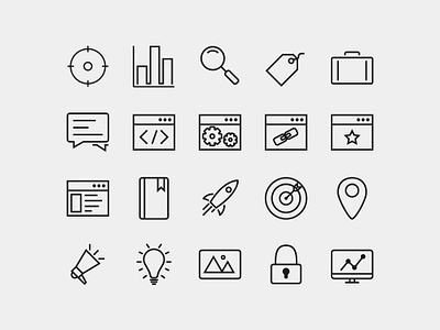 20 SEO Icon Set design icon icon set line seo simple ui web