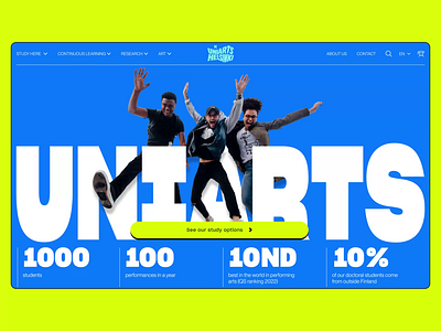UNIARTS Corporate Website redesign concept animation design ui ux web